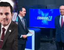 A la mitad de la transmisión del programa nocturno apareció Luis Arnoldo Cabada, director general del Canal 66, para darle la noticia al conductor Gustavo Macalpin. ESPECIAL/FACEBOOK @Gustavo Macalpin /Canal 66