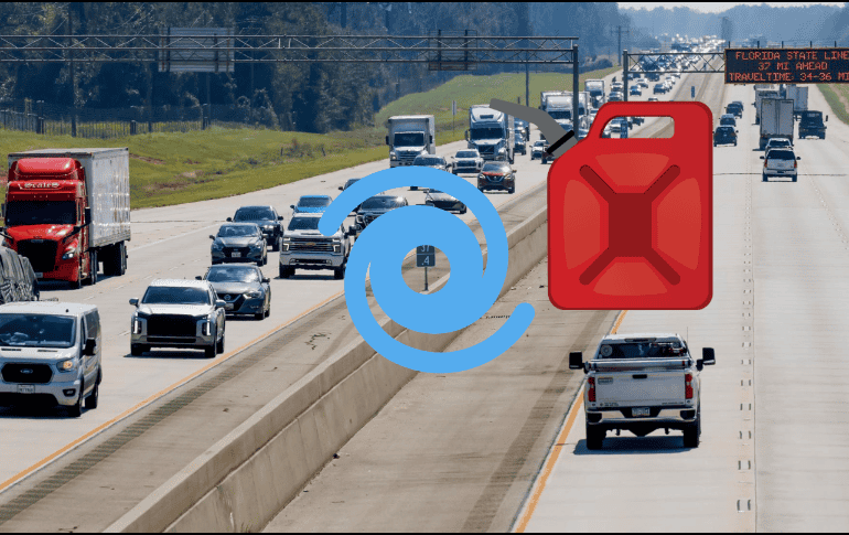 En plena evacuación de millones de personas en Florida por el inminente paso del huracán “Milton”, miles de gasolineras reportan escasez de gasolina. EFE/ Erik Lesser/ CANVA/ ESPECIAL