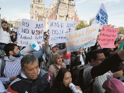 Trabajadores del Poder Judicial protestaron ayer en la Ciudad de México. EL UNIVERSAL