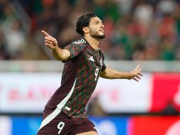Raúl Jiménez celebra su gol frente a Estados Unidos, el número 34 con la Selección mexicana. EFE/F. Guasco