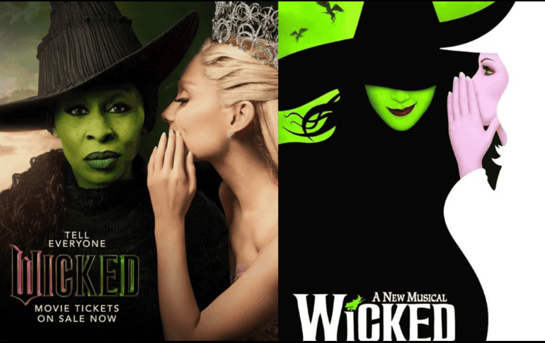 Para la promoción, las actrices hicieron homenaje al póster original del musical de Brodway. ESPECIAL / UNIVERSAL PICTURES / wickedthemusical.com