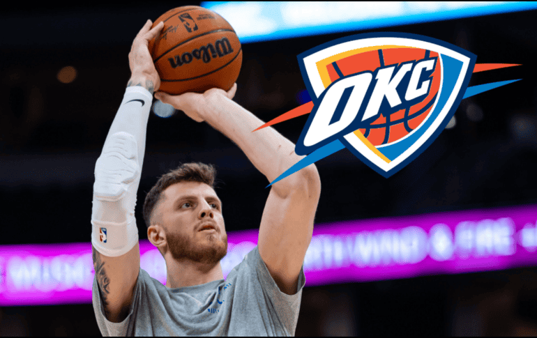 Isaiah Hartenstein en el calentamiento previo a un partido de pretemporada en la NBA. X / @okcthunder