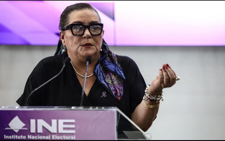 Conferencia de prensa de la Consejera presidenta del Instituto Nacional Electoral (INE), Guadalupe Taddei, en la que abordó el tema del proceso electoral para funcionarios del Poder Judicial. SUN/G. Pano.