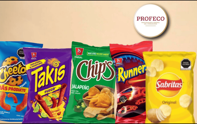 Además del sodio, la comida chatarra es alta en grasas, azúcares, sodio y calorías. BARCEL OFICIAL / SABRITAS / PROFECO