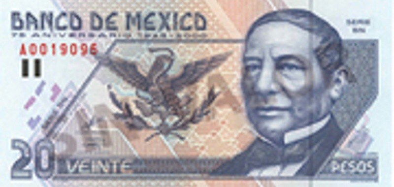  Billete de 20 pesos conmemorativo del 75 aniversario del Banco de México,  de la familia D. ESPECIAL/Banco de México