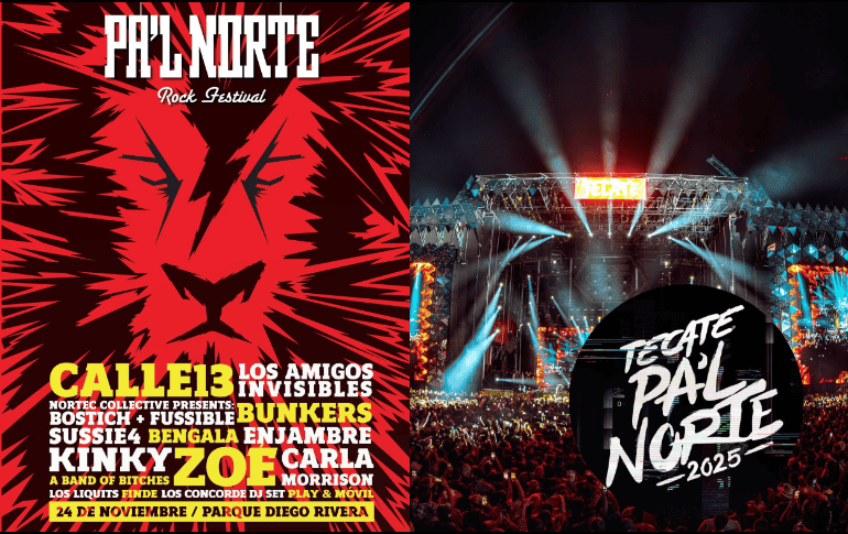 Con más de una década de trayectoria, la travesía de este festival comenzó en el 2012, cuando el 24 de noviembre se celebró en el Parque Diego Rivera, ubicado en San Pedro Garza García, Nuevo León. ESPECIAL/X @TecatePalNorte