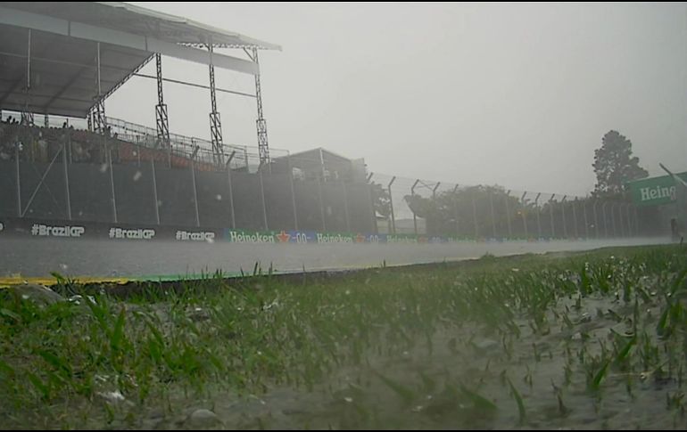 Las rondas clasificatorias del Gran Pemio de Brasil han quedado suspendidas debido a la lluvia. ESPECIAL / X: @F1