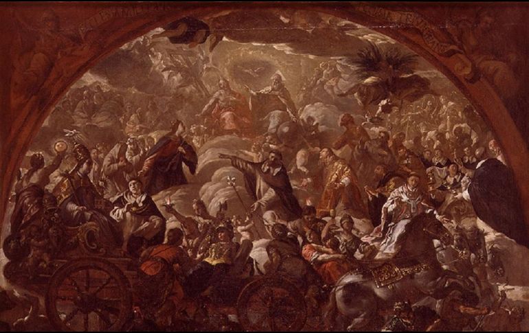 «Santo y saludable es el pensamiento de orar por los difuntos para que queden libres de sus pecados». WIKIMEDIA/«La Iglesia Militante y la Iglesia Triunfante», de Antonio Palomino