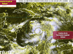 El sistema presenta vientos sostenidos de 75 kilómetros por hora, pero se espera que su intensidad aumente, y que el martes se convierta en un huracán, justo un día antes de cruzar el oeste de Cuba. ESPECIAL/X/@conagua_clima.