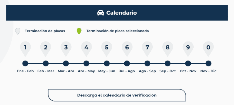 Calendario de verificación vehicular en Jalisco. VERIFICACIÓN RESPONSABLE/ verificacionresponsable.jalisco.gob.mx/&nbsp;