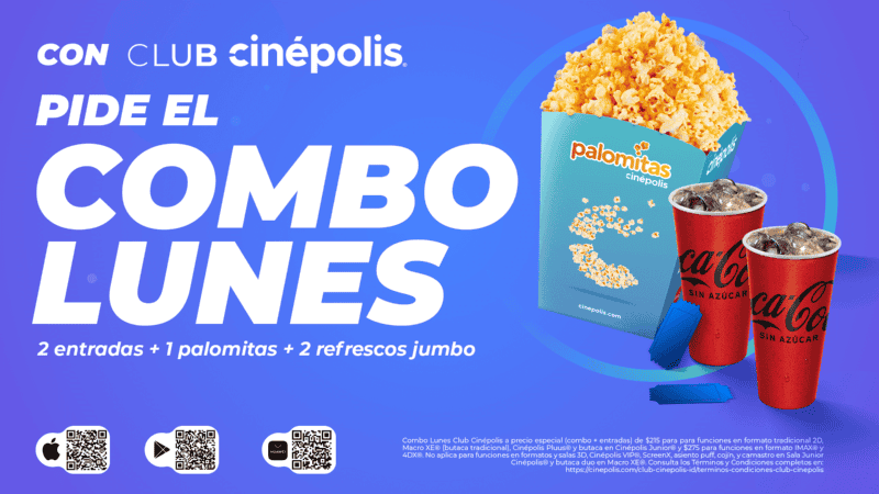 El “Combo Lunes” es una promoción que Cinépolis ofrece a los asistentes para que puedas comprar snacks y tus entradas a un precios increíbles. CINEPOLIS/ cinepolis.com&nbsp;
