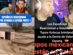 En redes sociales víctimas directas de la Dana en Valencia se emocionan con la llegada de los Topos Azteca Mexicanos a la zona del siniestro. TIKTOK/eltitoenmexico