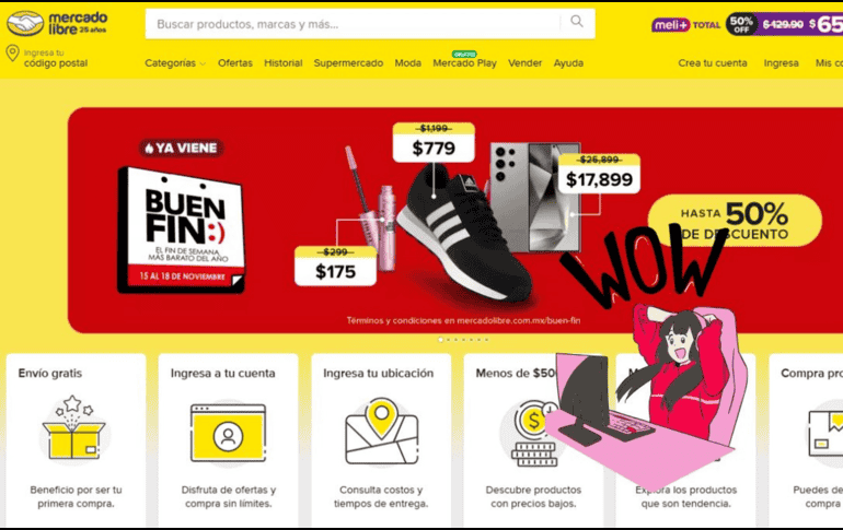 La plataforma tiene preparado un extenso catálogo de ofertas para este Buen Fin 2024. ESPECIAL / MERCADO LIBRE