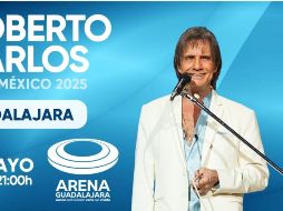 Roberto Carlos se presentará en la Arena Guadalajara el próximo 17 de mayo del 2025. ESPECIAL