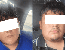 Los detenidos, identificados como Aldair ‘N’ y Ángel Horacio ‘N’ de 27 y 20 años de edad respectivamente. ESPECIAL/POLICÍA DE GUADALAJARA