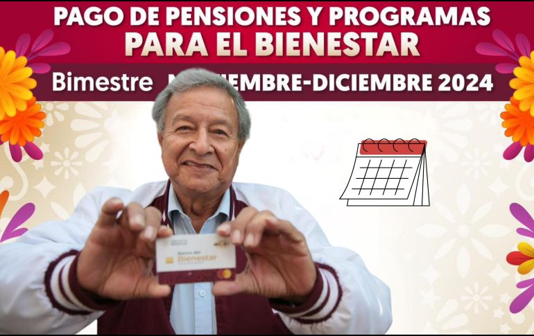 El último pago del año de la Pensión Bienestar para adultos mayores comenzó a entregarse el pasado 4 de noviembre. ESPECIAL / Secretaría del Bienestar