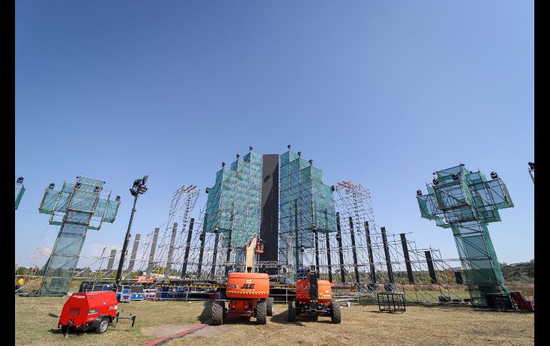 Los organizadores mencionaron que están al 90% del montaje, solo faltan algunos retoques y las pruebas de audio, además de los recorridos con Protección Civil. EL INFORMADOR/H.FIGUEROA