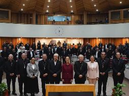 Sheinbaum Pardo detalló que en la reunión institucional con los obispos, se coordinaron para la construcción de la paz en diversos estados. ESPECIAL / X / @Claudiashein