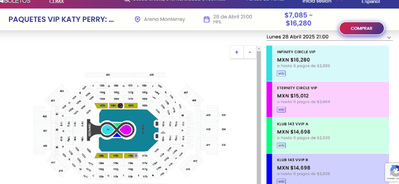 &nbsp;Costo de boletos 