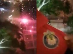 El suceso fue realizado horas después de finalizar la serenata de Atlas, donde se colocaron algunos cohetes en las afueras del hotel de concentración. ESPECIAL