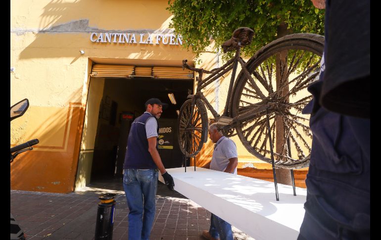 Esta fue la segunda ocasión en que La Fuente prestó su bicicleta para una exposición en el Instituto Cultural Cabañas pues la primera fue en el año de 2006. EL INFORMADOR/ H. Figueroa.