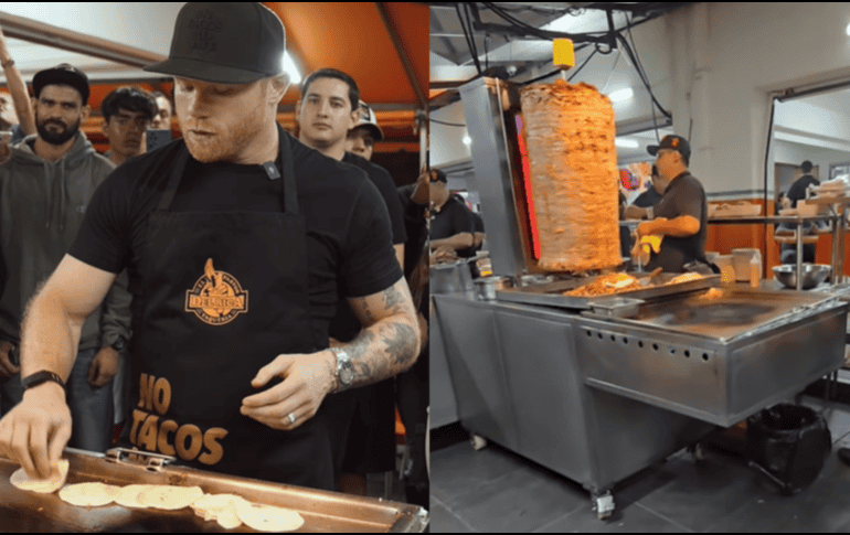 Saúl 'Canelo' Álvarez hizo de taquero en el local de su hermano. Instagram / elpastordelrica