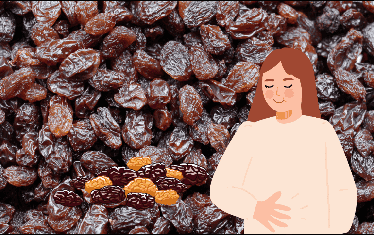 Las pasas de uva se caracterizan por ser ricas en azúcares, hidratos de carbono simples, fibra, potasio, calcio, hierro, magnesio, fósforo, selenio y vitaminas B1 y B6. ESPECIAL/ CANVA