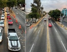A la izquierda, los automovilistas que viajan hacia el Sur, en la derecha el flujo en la dirección contraria; así luce el  el operativo contraflujo en la Avenida López Mateos. ESPECIAL