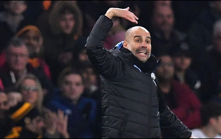 Pep Guardiola, entrenador del Manchester City, durante un partido de Premier League. ARCHIVO / AFP