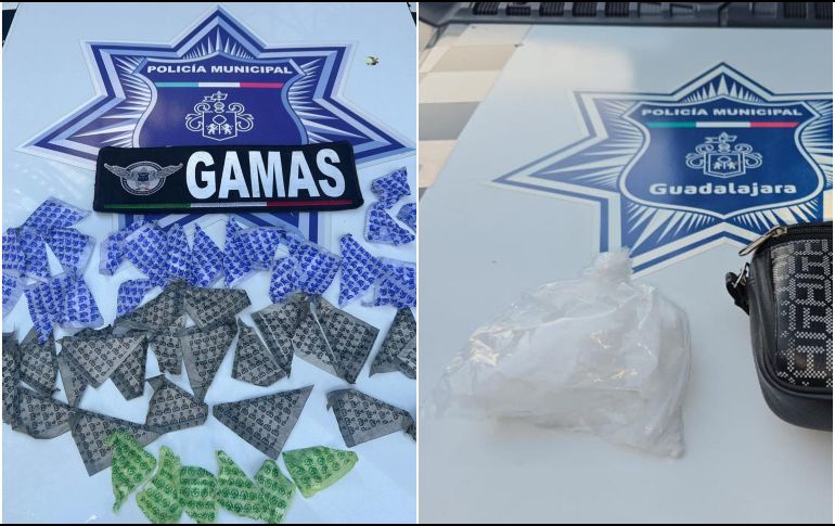 En dos hechos no relacionados, fueron incautadas cantidades significativas de droga a dos sujetos que fueron detenidos. ESPECIAL / Policía de Guadalajara