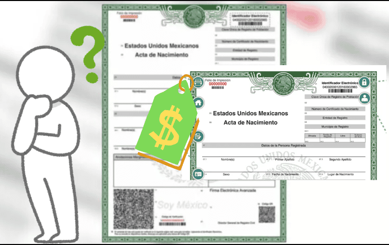 Aunque los formatos previos de la acta de nacimiento continuarán siendo válidos, pero se ha sugerido sacar una copia con el nuevo formato actualizado. GOBIERNO DE MÉXICO/ www.gob.mx/ ESPECIAL/ CANVA