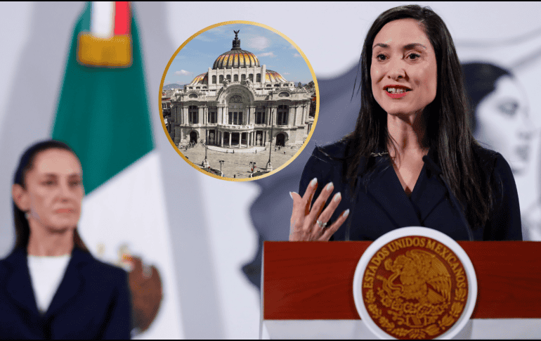 La Secretaría de Cultura de México, Claudia Curiel, habla en la rueda de prensa de la presidenta de México, Sheinbaum. EFE/M. Guzmán