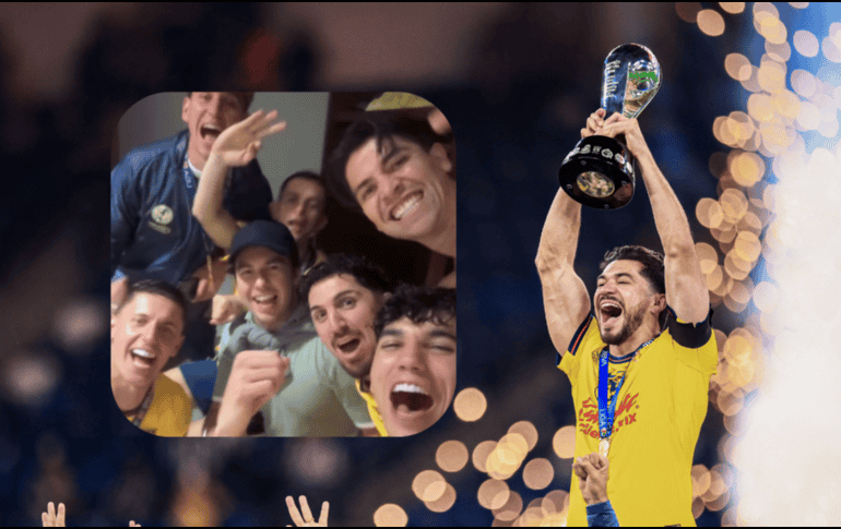 América celebra el tricampeonato de la Liga MX en el vestidor con Checo Pérez. IMAGO7 / Captura de pantalla @igorlichnovsky