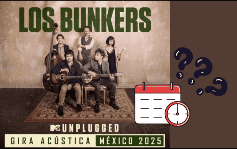 La Gira Acústica tendrá más de 50 conciertos en Chile, y ahora también han agregado varias ciudades de México.ESPECIAL/X:@Los_Bunkers Y Canva