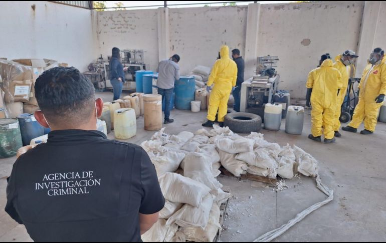 La Fiscalía General de la República (FGR) delegación Jalisco informó de la destrucción de precursores químicos y droga. CORTESÍA