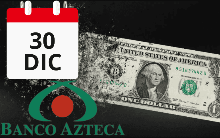 Así es la cotización del dólar estadounidense el día de hoy lunes 30 de diciembre de 2024 tanto en Banco Azteca como en otros bancos de México. ESPECIAL/ CANVA