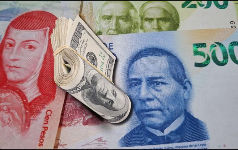 El tipo de cambio cotiza en 20.57 pesos por dólar en operaciones al mayoreo y se trata del nivel más débil de la moneda mexicana desde el pasado 2 de diciembre. EL INFORMADOR / O. ÁLVAREZ