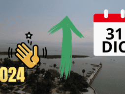 El día de hoy, martes 31 de diciembre de 2024, último día del año, el Lago de Chapala refleja un nivel de agua estable. COMISIÓN ESTATAL DE AGUA JALISCO/ www.ceajalisco.gob.mx/ CANVA/ ESPECIAL