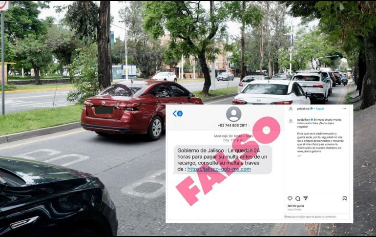 Algunos usuarios en redes sociales reconocieron que recibieron dicho mensaje en su celular el día de hoy por la mañana. ESPECIAL / POLICÍA VIAL / GOBIERNO DE JALISCO