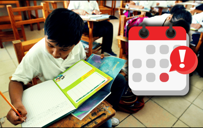 El calendario escolar para educación preescolar, primaria y secundaria en México 2023-2024 se compone de 190 días. NTX / ARCHIVO