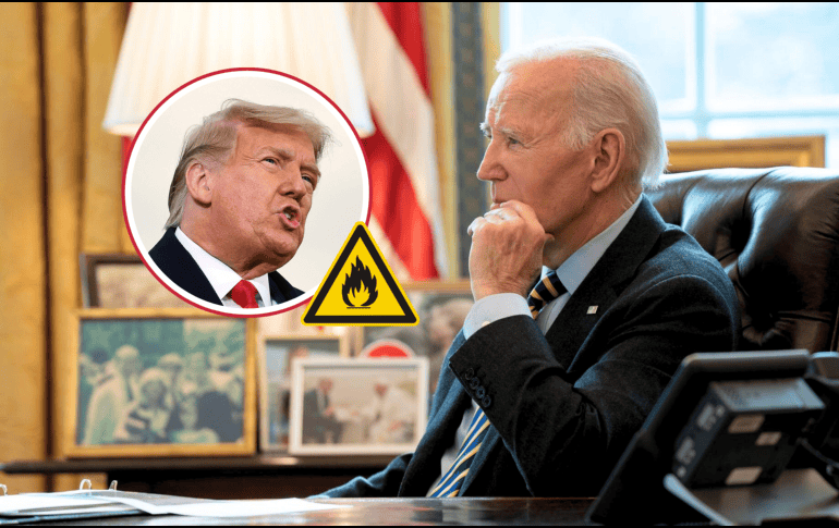 El presidente Biden se coordina con el equipo de Trump para tomar decisiones sobre los incendios de California. EFE/L. Vogel AFP/ M. Ngan