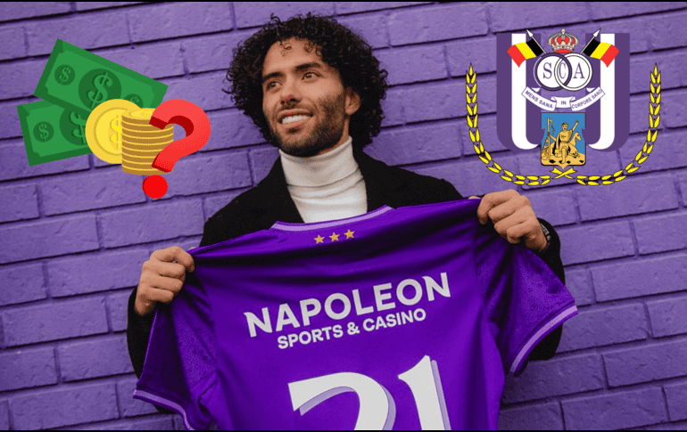 César Huerta durante su presentación con el Anderletch de Bélgica. X / @rscanderlecht