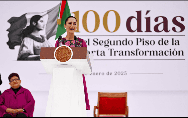 Claudia Sheinbaum destacó los resultados y las obras realizadas en estos primeros 100 días. GOBIERNO DE MÉXICO