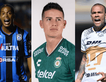 Ronaldinho (Querétaro), James Rodríguez (León) y Dani Alves (Pumas) durante su paso por la Liga MX. IMAGO7 / X @clubleonfc