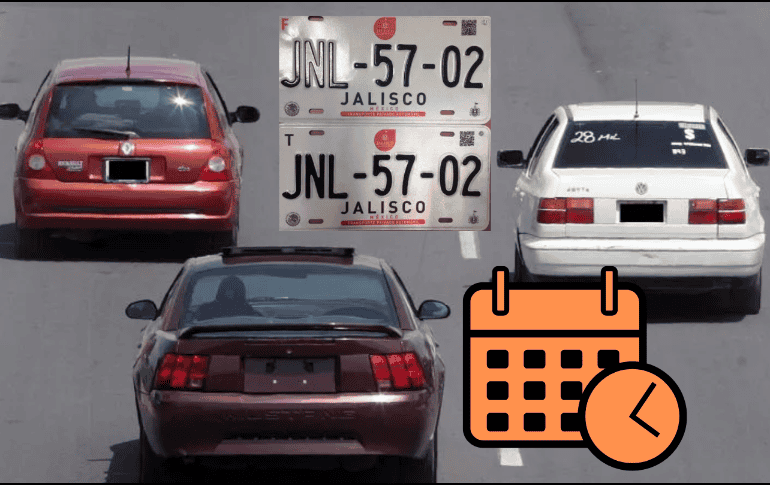 El Gobierno de Jalisco compartió que el cambio de placas no se aplicará para todos los modelos este 2025. EL INFORMADOR/ ARCHIVO/ SEPAF/ CANVA