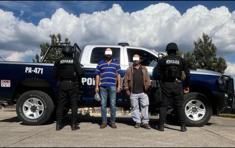 Los detenidos, identificados como Felipe ‘N’ y Víctor ‘N’ de 65 y 36 años de edad respectivamente, fueron puestos a disposición de un agente del ministerio público. ESPECIAL