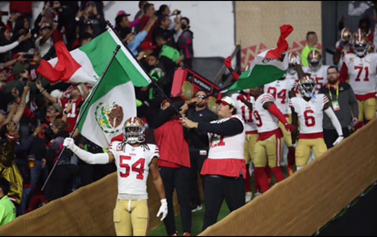 Jugadores de San Francisco 49ers en el partido de la Ciudad de México en 2023. ARCHIVO / Agencia EL UNIVERSAL