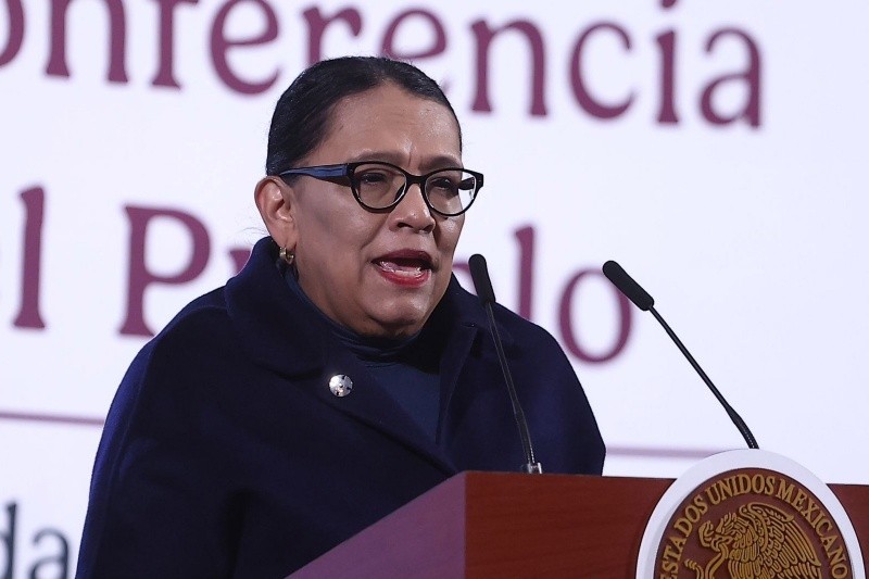 La secretaria de Gobernación, Rosa Icela Rodríguez, dio a conocer la nueva estrategia “México te abraza” para recibir a los connacionales que sean repatriados por la administración de Donald Trump. SUN/ B. Fregoso