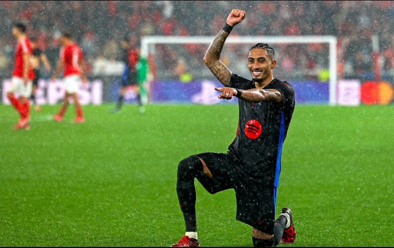 Raphinha marcó el gol del triunfo en el sexto minuto de compensación. EFE/T. Petinga