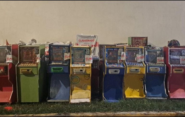 Las máquinas aseguradas fueron puestas a disposición del Ministerio Público de la Fiscalía General de la República. ESPECIAL